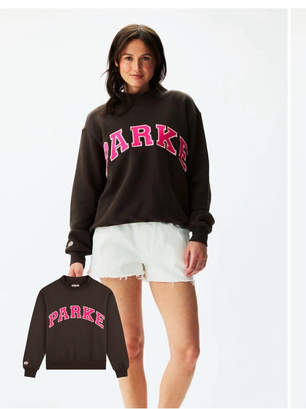 PARKE X DUNKIN Varsity Mockneck Brown Pink Donut Crewneck SOLD OUT